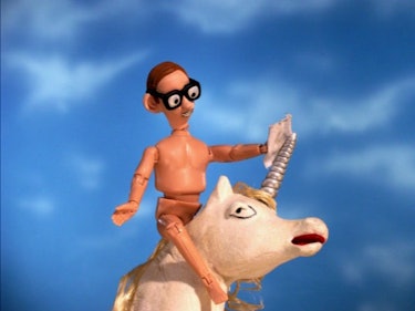 'Robot Chicken's recurring Nerd and horny Unicorn characters.