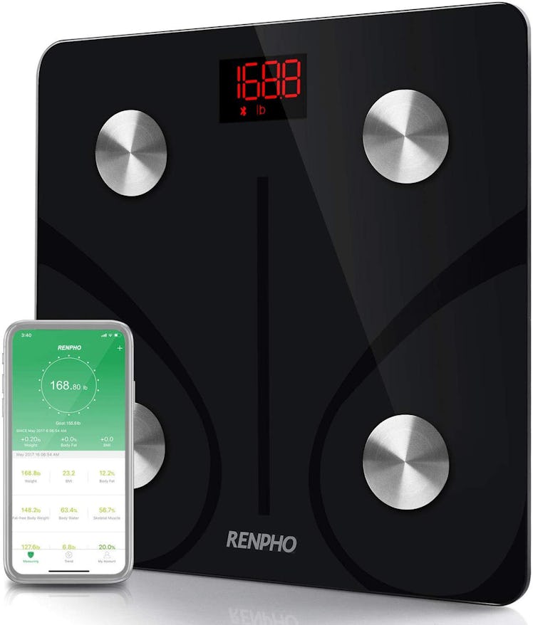 RENPHO Bluetooth Body Fat Scale Smart BMI Scale Digital Bathroom Wireless Weight Scale, Body Weight ...