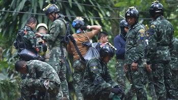 Thai rescue crew during preparations on Friday