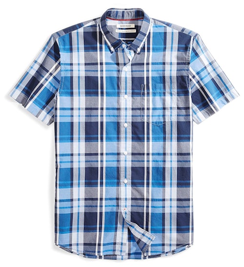 Goodthreads Men's Standard-Fit Short-Sleeve Large-Scale Plaid Shirt
