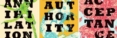 The three books in 'The Southern Reach Trilogy' by Jeff VanderMeer: 'Annihilation,' 'Authority,' and...