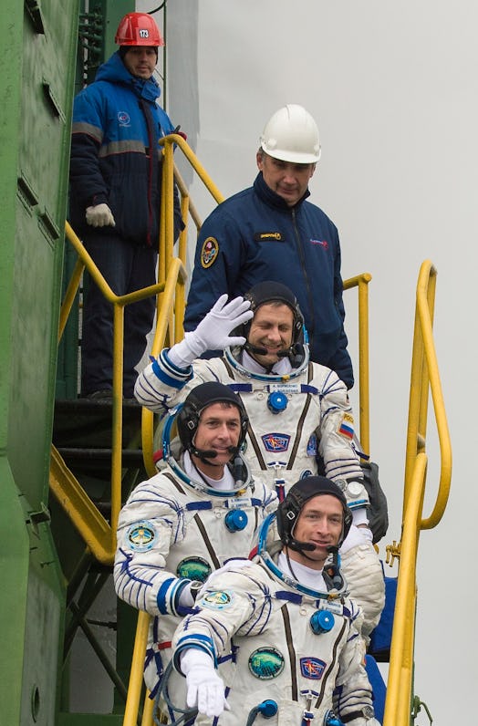 Expedition 49 flight engineer Andrey Borisenko of Roscosmos, flight engineer Shane Kimbrough of NASA...