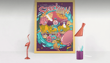 Pretty cool poster McDonald's, even if it's still kind of a vague 'Rick and Morty' rip-off.