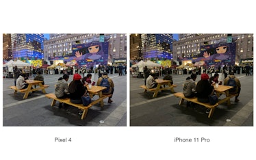 Pixel 4 low-light comparison vs. iPhone 11 Pro