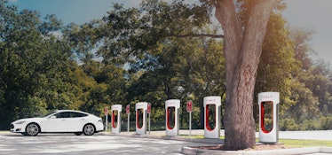 Tesla electric vehicle charging stations