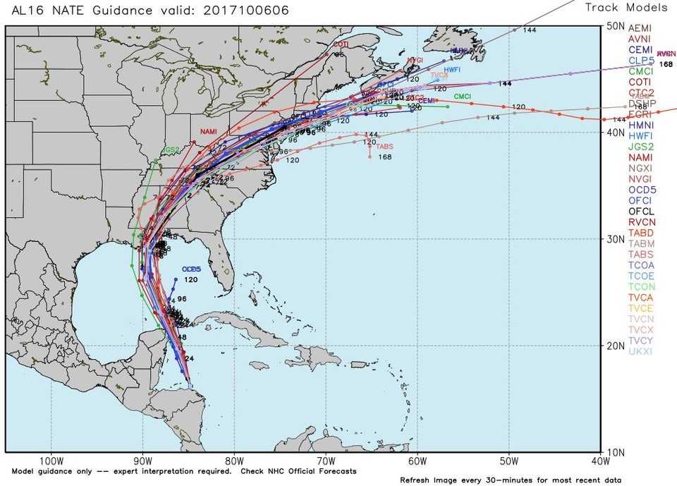 Tropical Storm Nate How to Read Spaghetti Models as it Nears the U.S.
