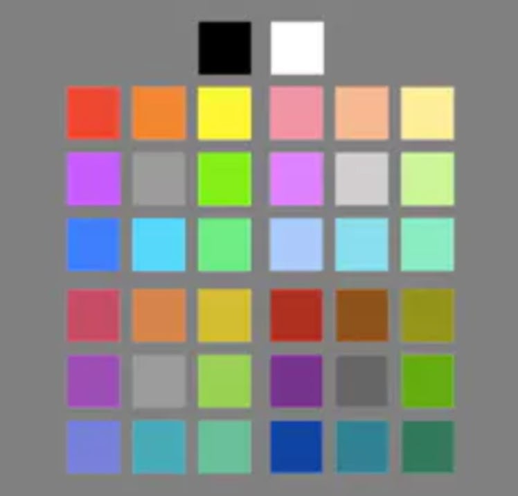 Grid of colors to match with an album cover.