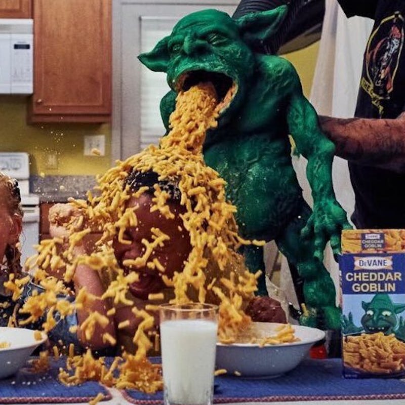 The cheddar goblin from the movie Mandy starring Nicolas Cage
