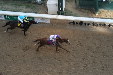 "I'll have Another" crosses the fininsh line to win the 2012 Kentucky Derby.