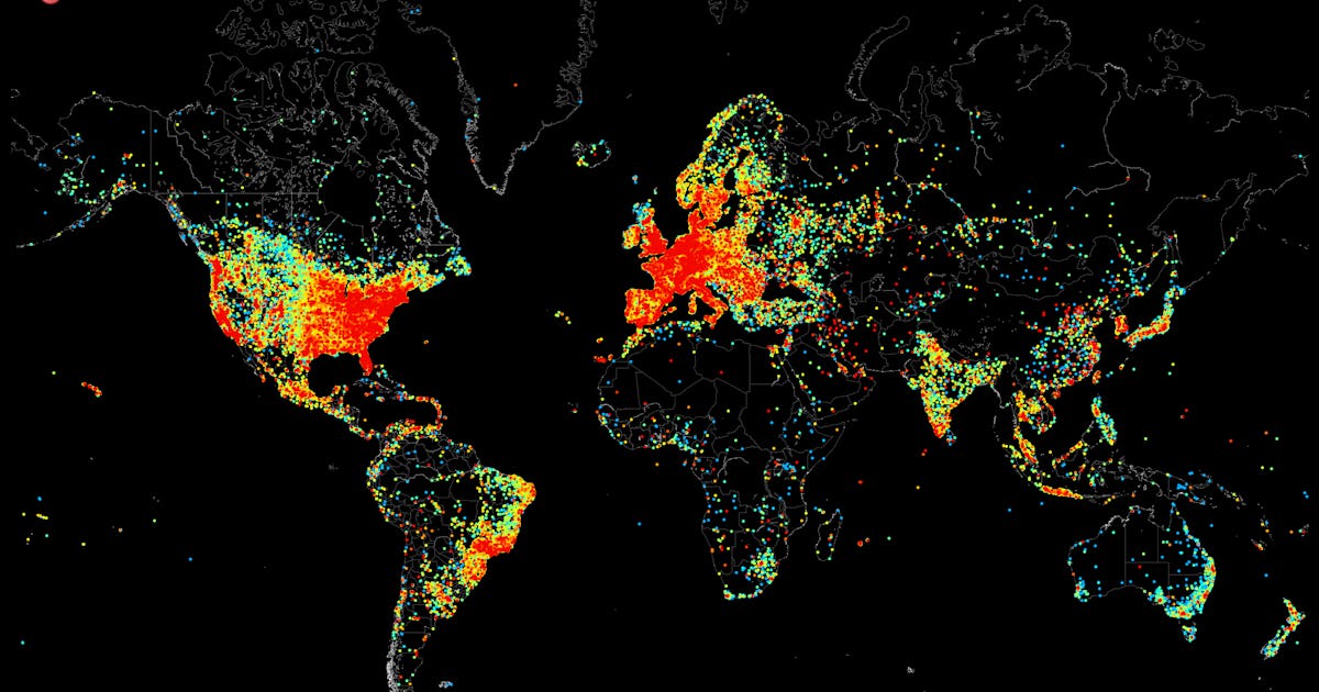 See Every Internet Connection in the World on One Giant Map