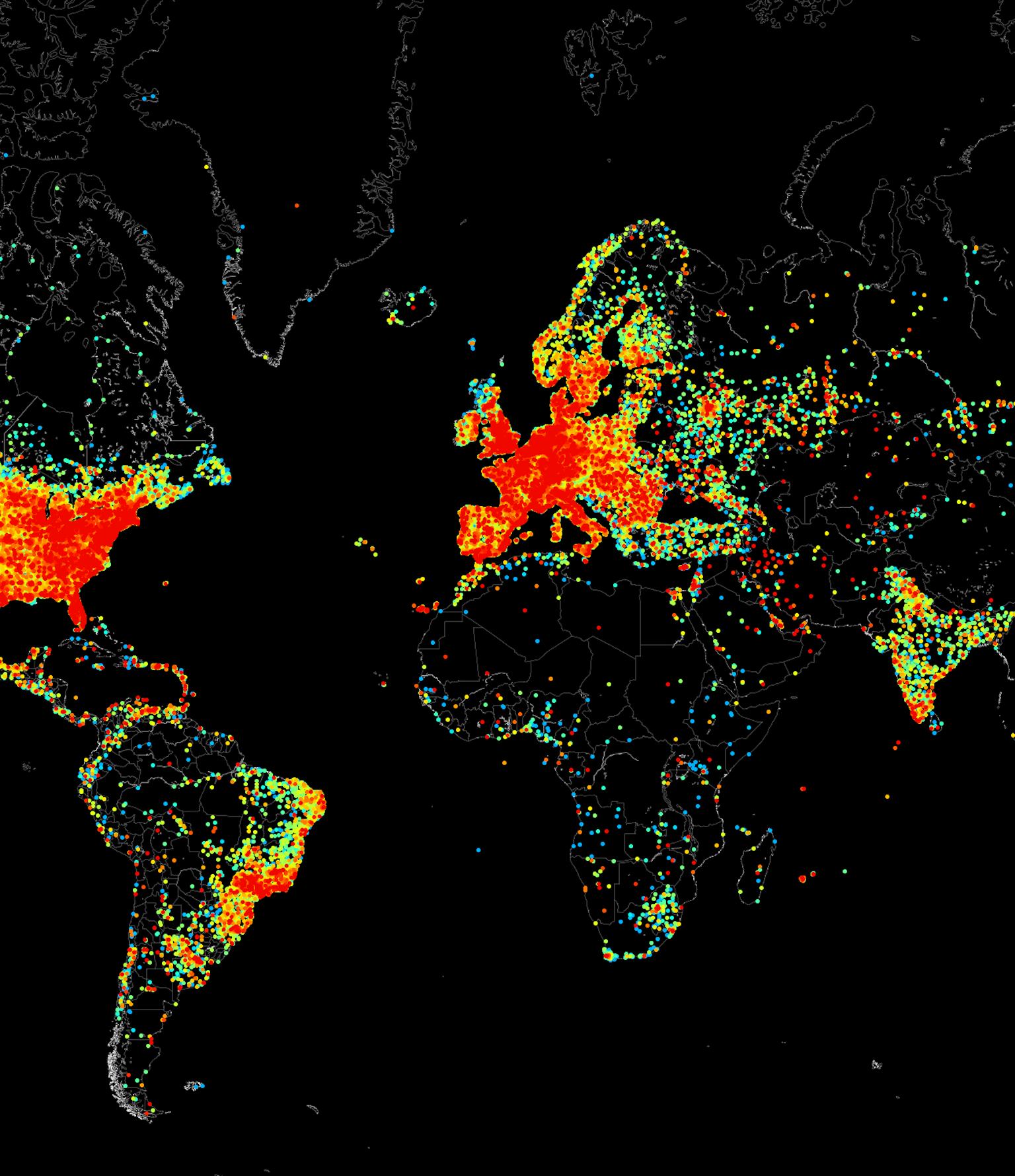See Every Internet Connection in the World on One Giant Map