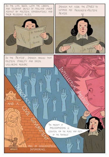 Baruch Spinoza in illustrated form.