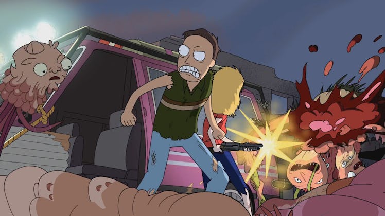 Jerry Smith kicks "Cronenberg" butt in 'Rick and Morty' episode "Rick Potion #9"
