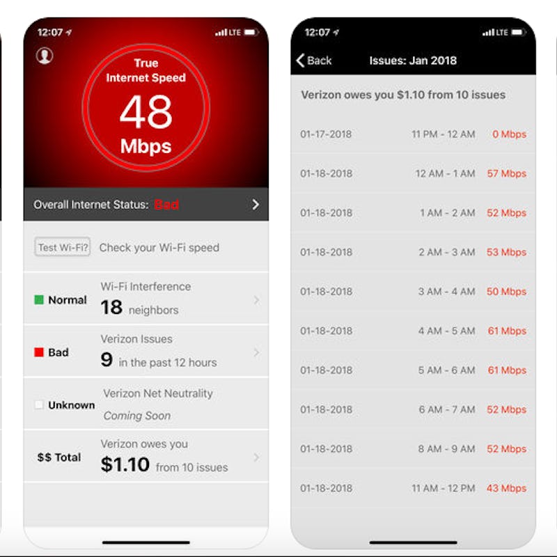Collage of screenshots taken while using SpeedPact app