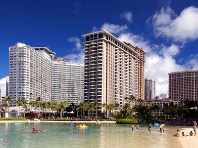 A landscape shot of buildings near a beach used for Google Bookings