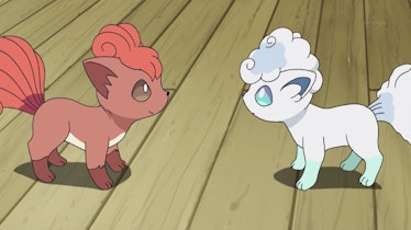 The original Kanto region Vulpix on the left is pretty different from its Alolan Form on the right.