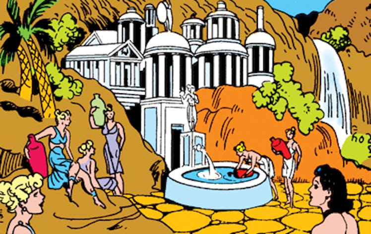 An early version of Paradise Island from DC Comics