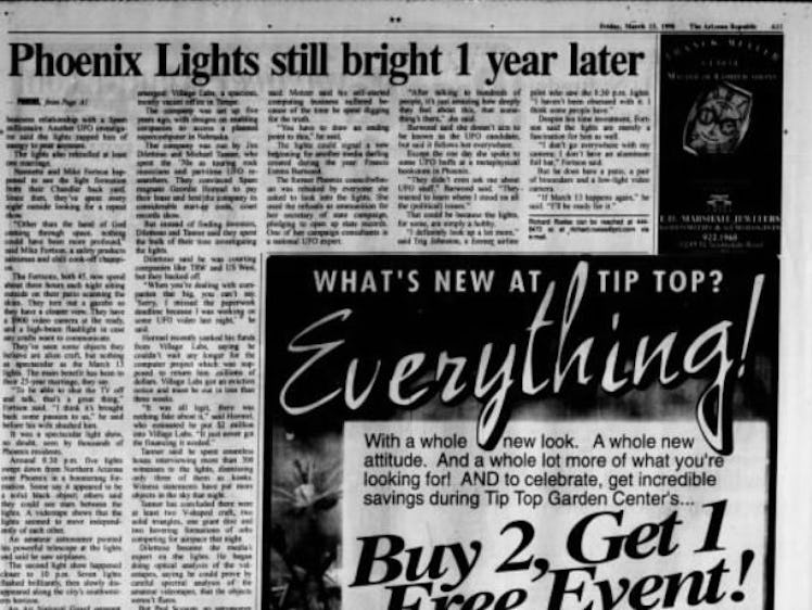 Even a year later, 'The Arizona Republic' continued to report on the Lights.