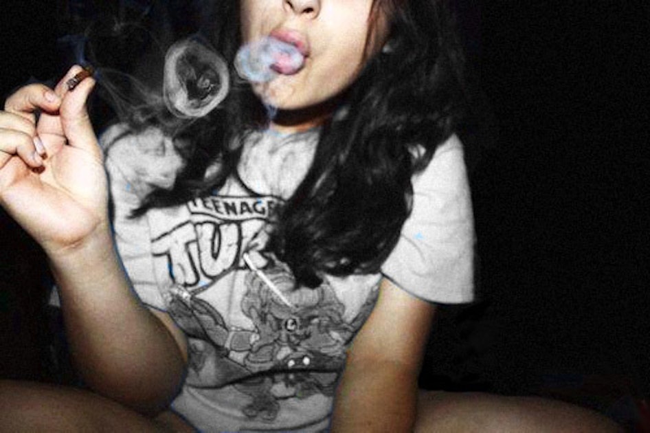girl smoking weed background