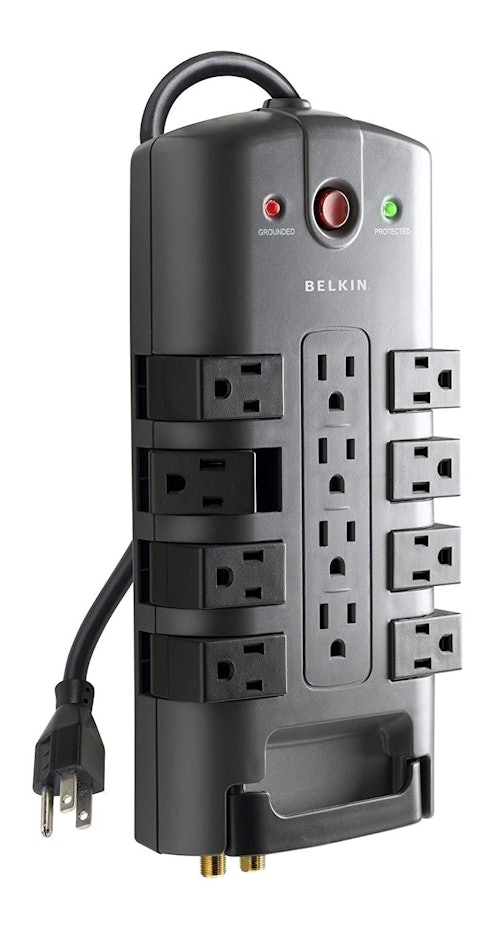 Belkin 12-Outlet Pivot-Plug Power Strip Surge Protector with 8-Foot Power Cord