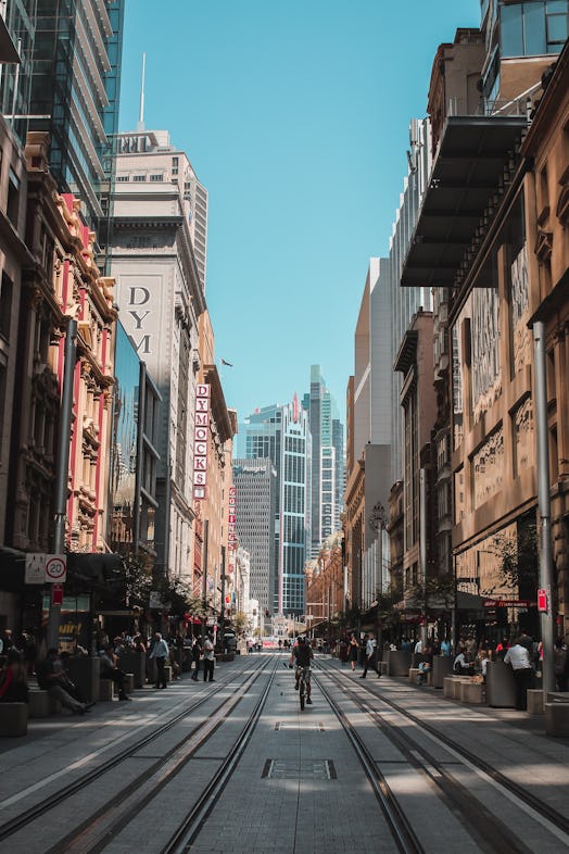 Closed to cars: George Street, Sydney, in 2018.