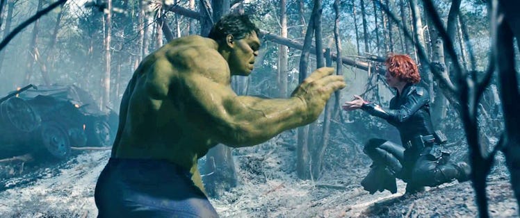 The Hulk (Mark Ruffalo) and Natasha Romanoff (Scarlett Johansson).