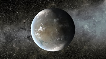 Artist rendition of Kepler-186f, a Super Earth orbiting another star.