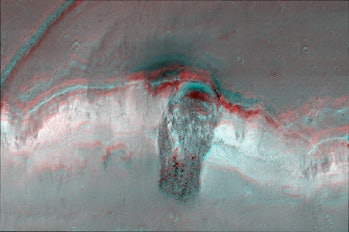 Mars landslide topography