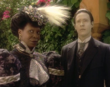 image from Star Trek: The Next Generation episode Time's Arrow Data and Guinan