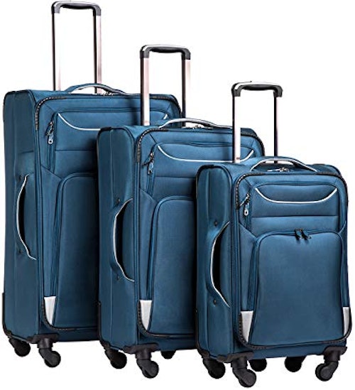 Coolife Luggage 3-Piece Softshell Suitcase Set