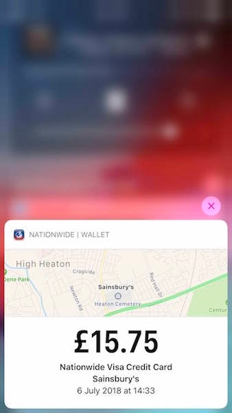 ios 12 3D touch apple pay notification