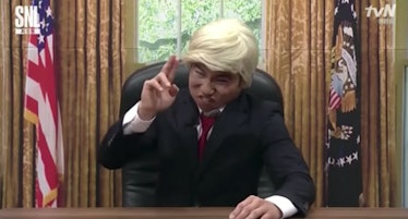 An unfunny portrayal of Trump in South Korea.