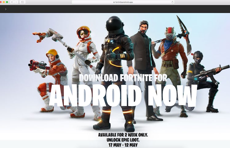 Fake "Fortnite' Android Site