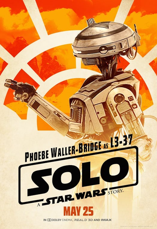 Phoebe Waller-Bridge as L3-37 in 'Solo: A Star Wars Story'.