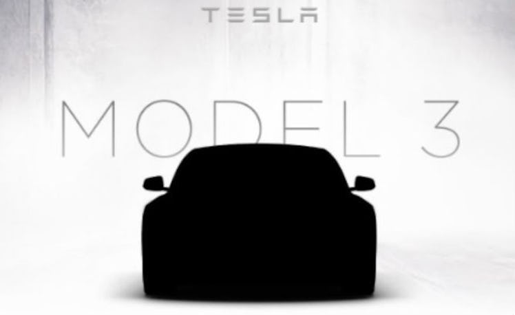 Tesla Model 3 promotional teaser image