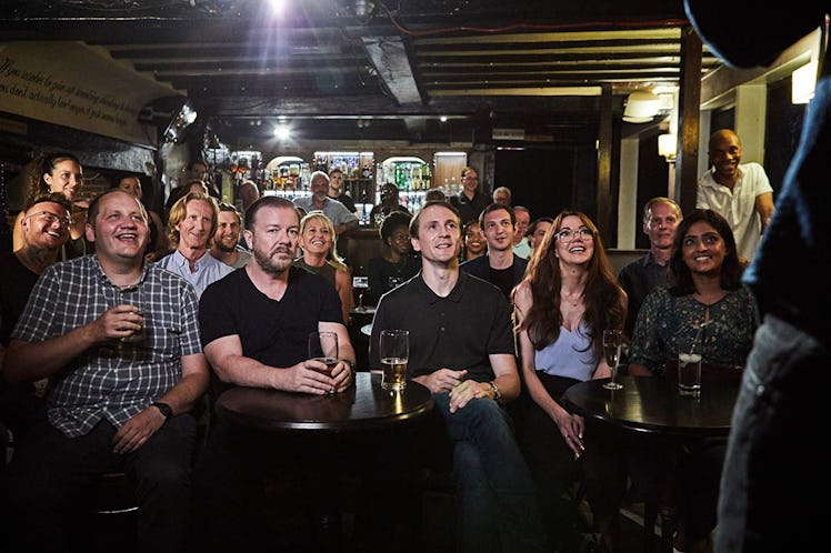 Ricky Gervais and the cast of 'After Life' on Netflix.