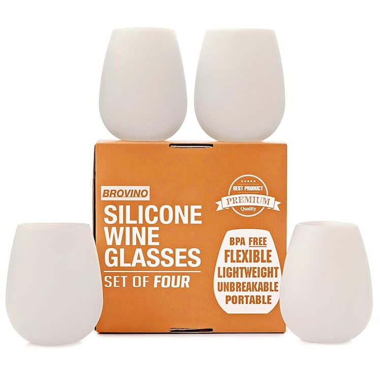 Brovino Silicone Wine Glasses - Set of 4