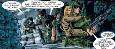 Scene with soldiers in "Aliens" comic