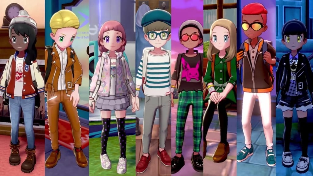 Pokemon Sword Shield Character Customization Clothes Hair More
