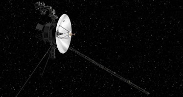 An illustration of the Voyager spacecraft sent out to explore interstellar space