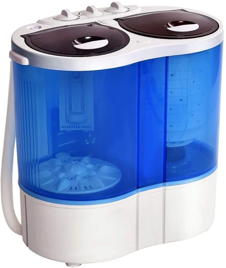 Giantex 16lbs Portable Mini Washing Machine Gravity Drain Compact Twin Tub Washer Spinner