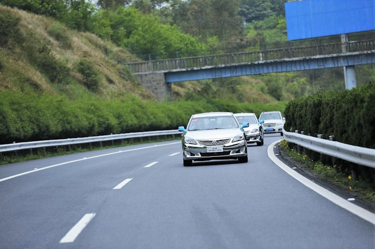 Changan's caravans on a road