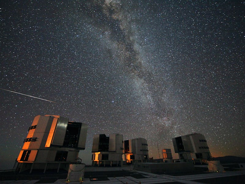 A dark sky full of stars during a meteor shower in 2016