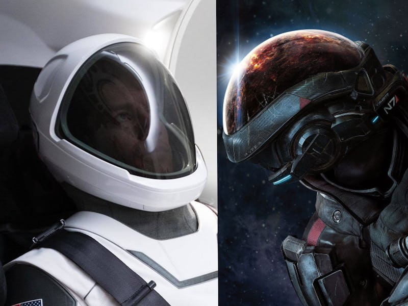 "SpaceX" and "Mass Effect: Andromeda" spacesuits