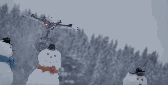 Watch a Drone With a Chainsaw Slice Through Snowmen