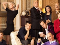 The cast from the 'Arrested Development' series posing for a cover shooting