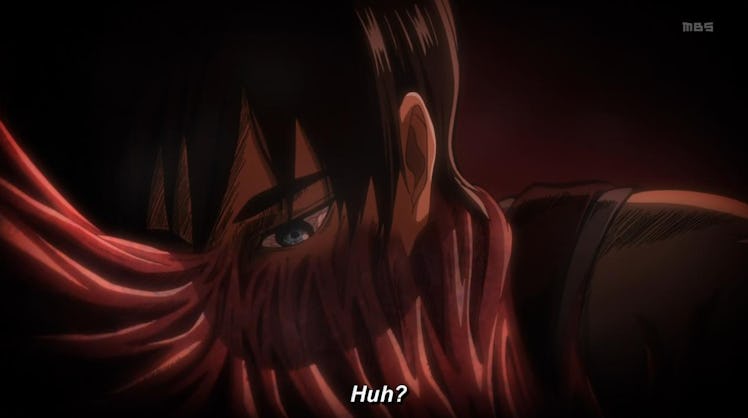 Like all Titan Shifters, muscle sinews connect directly to Eren's human body when he's piloting a Ti...