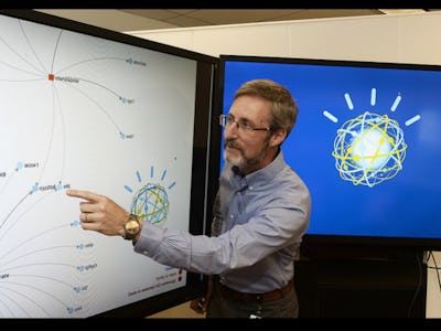 A man showing instructions how to get advice from Watson, IBM's famously smart AI