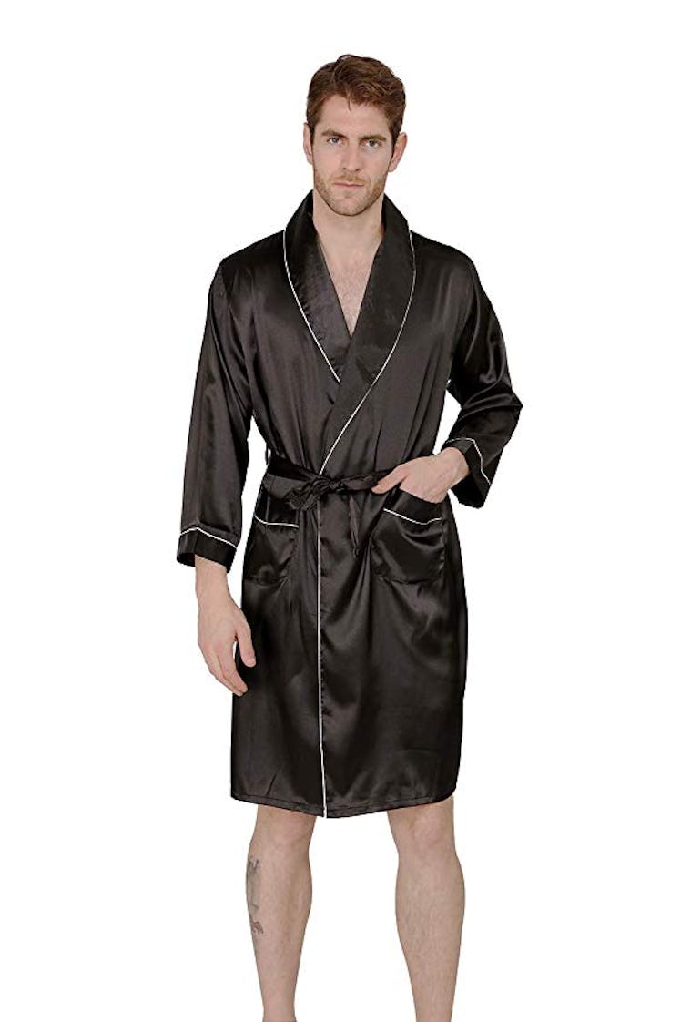 MAGE MALE Men's Summer Luxurious Kimono Soft Satin Robe 