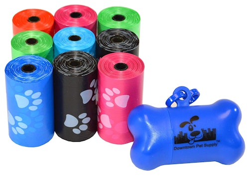Downtown Pet Supply Dog Poop Bags with Leash Clip and Bag Dispenser